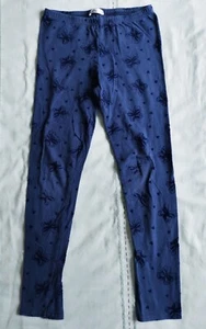 Leggings, dunkelblau Baumwolle mit Samtschmetterlingen, 11-12 Jahre, M&Co - Bild 1 von 3