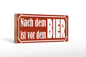 Holzschild Spruch 27x10 cm Nach dem ist vor dem BIER Deko Schild wooden sign - Picture 1 of 5