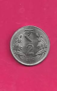 INDIA INDIAN KM395 2012-N UNC-UNCIRCULATED MINT LARGE NEW 2 RUPEES COIN - Picture 1 of 1