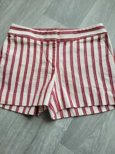 LOFT VertiStripe Mid Rise Shorts w/ 4" inseam Multi-Color Size 0 C1 - Picture 1 of 7