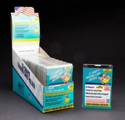 Full Box 25x PRO MOLD 4th Gen 35 pt E-Z Snap Trading Card Holders with Sleeve!