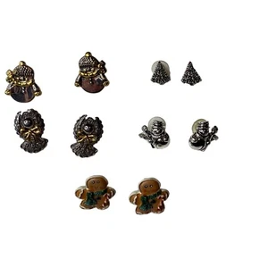6 Pairs Vintage Christmas Ear Stud Earrings Santa Xmas Piercing Jewelry Gift - Picture 1 of 12