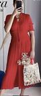 BNWT Zara Red Dress With Elastic Waist Size L