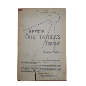 1939 Before Our Fathers Throne Raymond Waser Prayers Amherst MA Church SIGNED - Picture 1 of 13