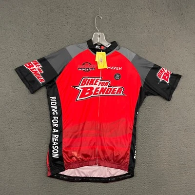 Camiseta deportiva de ciclismo Honor Apparel para hombre XL roja cremallera completa logotipo gráfico bicicleta ropa deportiva Foto 1 de 4