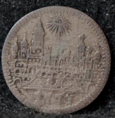 Germany - Frankfurt, 1773, Kreuzer, "City View" KM253, silver, Very Fine,  5-4 - Image 1 of 2