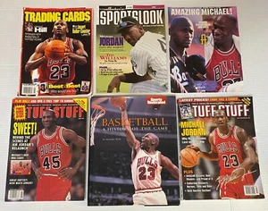 Lote de tarjetas coleccionables de colección de revistas Michael Jordan ilustradas deportivas Tuff Stuff - Imagen 1 de 2