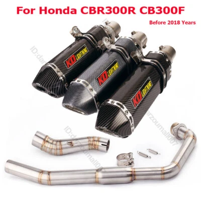 Silenciador escape tubo enlace delantero medio escape completo para Honda CBR300R CB300F antideslizante Foto 1 de 4