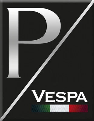 Vespa Emblem Kaskade Aufkleber Piaggio P-Vespa schwarz Italo. - Bild 1 von 2