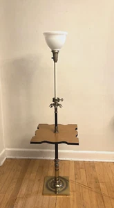 Mid-century Brass & Wood Stiffel Torchiere Table Floor Lamp Excellent Condition! - Picture 1 of 17