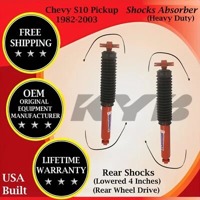 Amortecedores traseiros OEM KYB para 1982-2003 Chevy S10 Pickup 2WD HD garantia vitalícia - Imagem 1 de 4