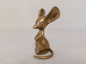 Vintage Brass Mouse Metal Figurine Animal Ornament Small Brass Mouse - Picture 1 of 17