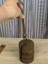 Antique Cast Iron Scale Weights. 40, 50, 80, Base w Hook. 5 lb 8.7 oz