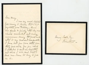 1896 Lettera di lutto e busta da Elizabeth S. Clark a Henry Scott - Funerale - Foto 1 di 4