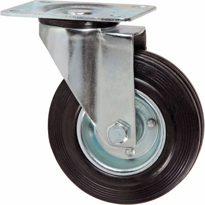 Ruota in Gomma 200 mm con Piastra 135x110 mm Girevole Maurer Portata 180kg - Immagine 1 di 1