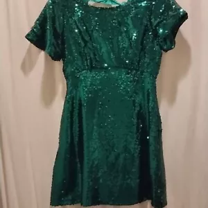 NWT green sequin dress with pockets - Picture 1 of 4
