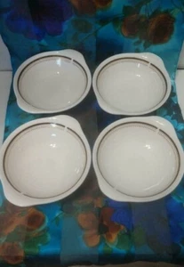 Syracuse China Syralite Bowls USA 21-B Restaurantware White w/Black/Gold Trim - Picture 1 of 5