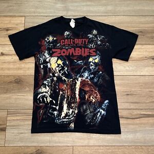 Call of Duty Black Ops Zombies 2011 T Shirt Adult SMALL Black Graphic Print