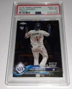2018 Topps Chrome Update #HMT100 Willy Adames Rookie Card RC Graded PSA 10 Gem - Picture 1 of 2