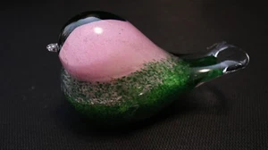 Murano Italian Art Glass - GREEN & PINK BIRD - *WOW* - Great Colors - Picture 1 of 12