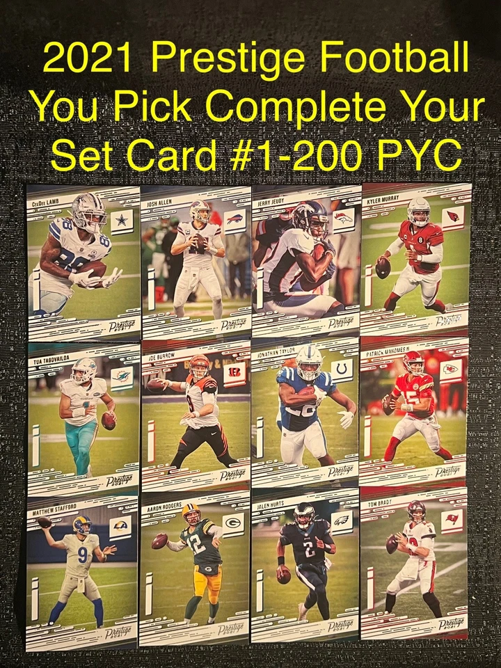 2021 Panini Prestige Football BASE COMPLETE YOUR SET YOU PICK CARD #1-200 PYC - Image 1 of 1
