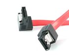 Red 12-Inch Latching SATA to Right Angle SATA Serial ATA Cable with Clip
