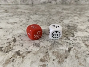 1990's Warhammer 40k Red Sustained Fire & White Scatter Dice OOP Games Workshop - Picture 1 of 2