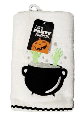 Let's Party Halloween Bath Hand Towels, Embroidery Witch's Cauldron, Set of 2 - Image 1 of 4
