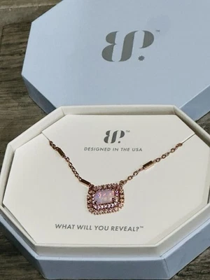 Bomb Party Necklace RBP5363 Your Journey Has Begun LabGrown Milky Opal Rose Gold - Image 1 of 4