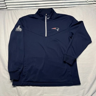 New England Patriots Pullover Quarter Zip Mens Medium Super Bowl XLIX Nike NFL - Image 1 of 4