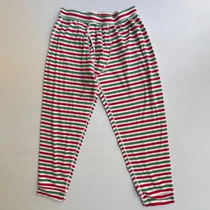 Duluth Trading Co Mens Holiday Christmas Sleep Jogger Pants L Green Red Striped - Picture 1 of 5