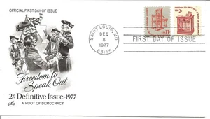 US Scott #1582, First Day Cover 12/8/77 Saint Louis Single Democracy - Picture 1 of 1