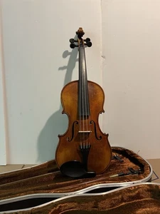 4/4 Größe Violine einteiliger Boden mit schönem Klang zwei Bögen und Koffer - Bild 1 von 6