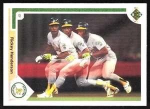 RICKEY HENDERSON 1991 UPPER DECK #444 OAKLAND ATHLETICS - Picture 1 of 3