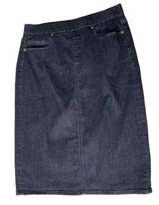 Lands’ End Denim gerader Bleistiftrock Größe 4 dunkelblau 5-Pocket-Design Freizeit - Bild 1 von 7