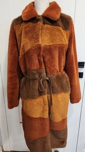 Abrigo/Chaqueta Paparazzi Talla S Bloque de Color Piel Sintética Bolsillos Cinturón Muy Suave - Imagen 1 de 17