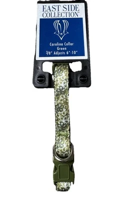 Collar de perro ESC Carolina collares de cachorro verde se ajusta 6"-10" flores margaritas Foto 1 de 4
