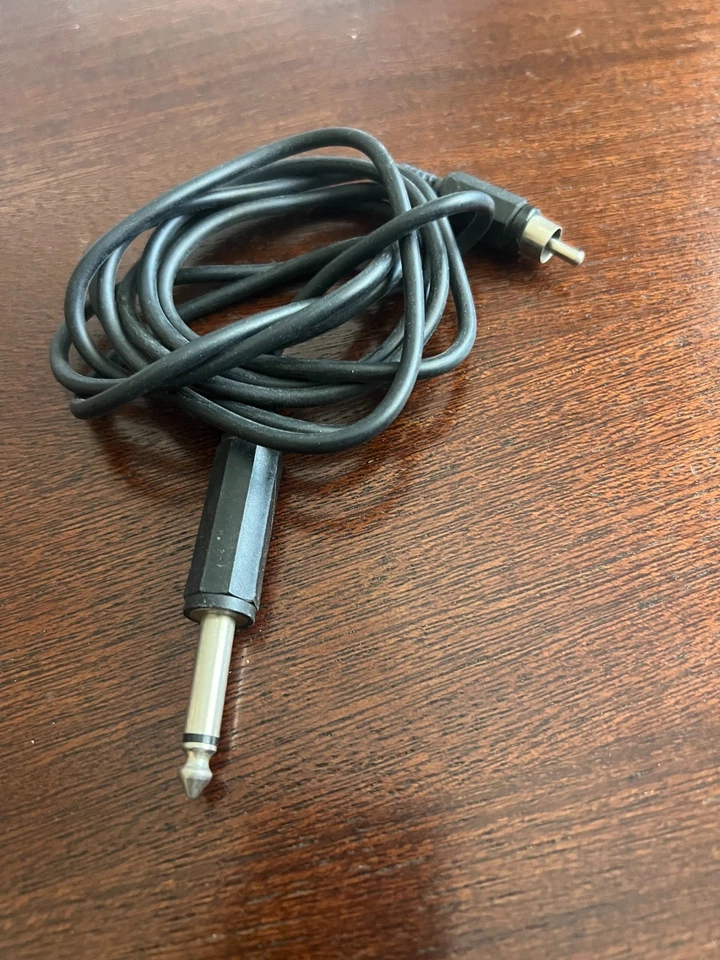 6FT 6.35mm 1/4" TS Mono Male to RCA Male Guitar Instrument Audio Cable Black - Image 1 of 1