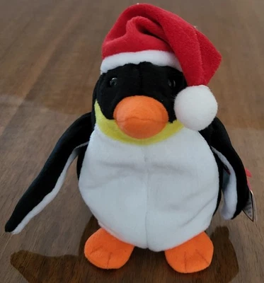 Ty  ZERO Beanie Baby Penguin with Christmas hat 1998 - Image 1 of 4