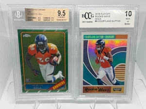NFL Graded Card Slab GEM MT Lot (2) RC BGS Rookie Wave Montee Courtland Broncos - Picture 1 of 2