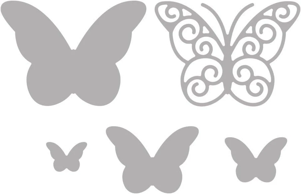 59229000 Set Fustelle Farfalle Graziose Da 5 Pezzi in Misure Diverse, 1,3-4,5Cm  - Immagine 1 di 4
