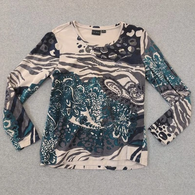 Blusa Camisa Top Estampado Abstracto Cuello Redondo Manga Larga G/L Tribal para Mujer Foto 1 de 4