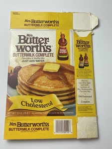 Vintage 1990 Mrs Butterworth’s Pancake & Waffle Mix Box Ad Character - Picture 1 of 2