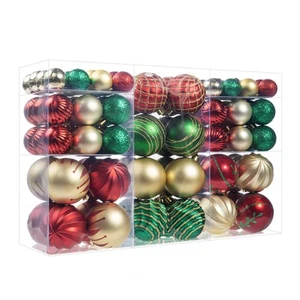 100Pcs Christmas Ball Ornaments Set, Assorted Shatterproof Christmas Ornament... - Picture 1 of 6