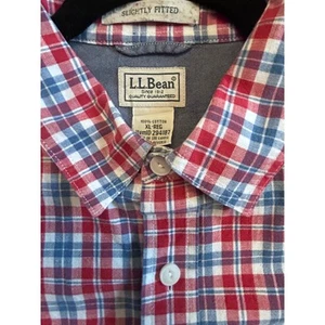 L.L. Bean Mens XL Long Sleeve Checked Slightly Fitted Shirt Preppy casual sporty - Picture 1 of 3