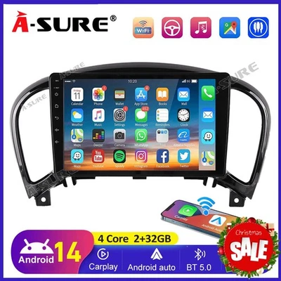 For Nissan Juke 2010-2014 Android 14 Apple Carplay Car Stereo Radio GPS WiFi 32G - Image 1 of 4