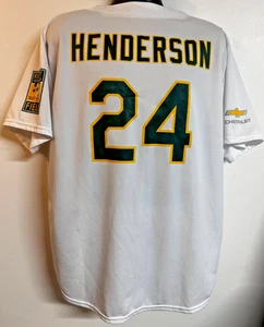 MLB Oakland Athletics A's #24 Rickey Henderson Match Up Jersey Men's Sz: XL Used - Picture 1 of 13