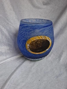 Norman Stuart Clarke Studio Art Glass Vase Signed Dated - Picture 1 of 13