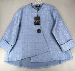 Joseph Ribkoff Textured Woven 18 Jacquard Swing Jacket A line Asymmetrical Lagen - Picture 1 of 7