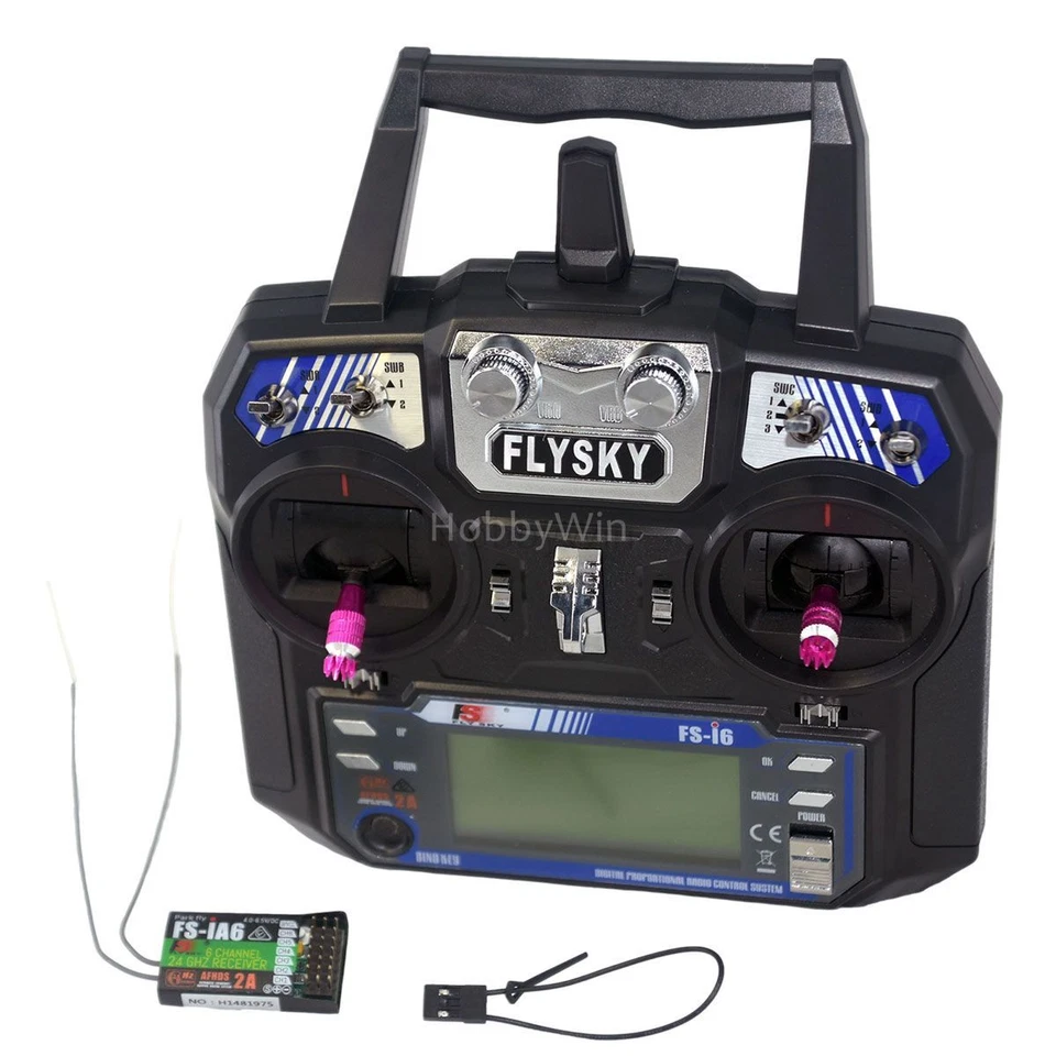FlySky FS-i6 +FS-iA6 Radio System 6Ch 2.4GHz for RC Airplane Glider Helicopter - Image 1 of 4